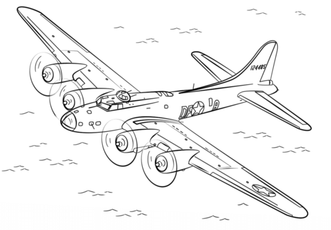 B 17 Flying Fortress Coloring Page